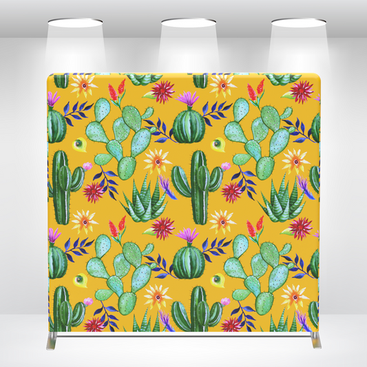 Cactus Theme Pillow Case Photo Booth Straight Backdrop Wall Cover With Stand For Birthday Wedding Baby Shower Party Event