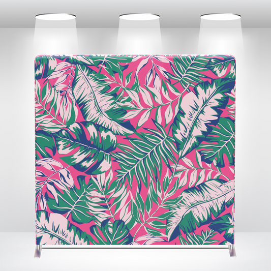 Tropical Palm Pillow Case Photo Booth Straight Backdrop Wall Cover With Stand For Birthday Wedding Baby Shower Party Event