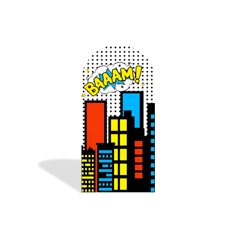 Super Hero City Birthday Party Arch Backdrop Wall Cloth Cover