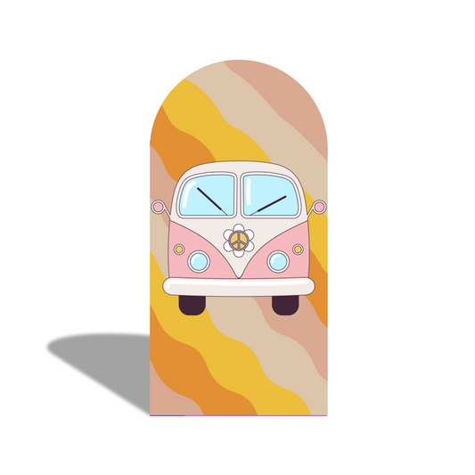 Let's Groovy Happy Birthday Baby Shower Party Arch Backdrop Wall Cloth Cover