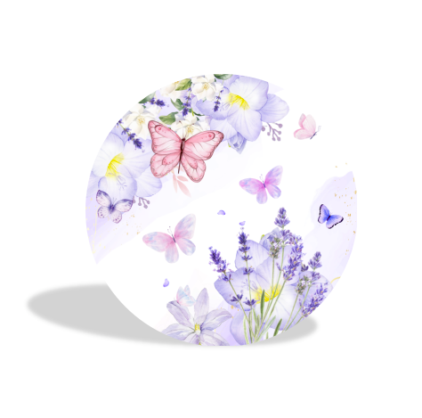 Purple Butterfly Theme Birthday Baby Shower Party Decoration Round Circle Backdrop Cover Plinth Cylinder Pedestal Cover
