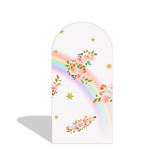 Rainbow Flora Unicorn Happy Birthday Party Arch Backdrop Wall Cloth Cover