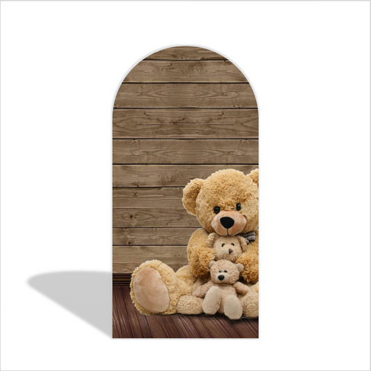 We Can Bearly Wait Teddy Bear Birthday Party Arch Backdrop Wall Cloth Cover