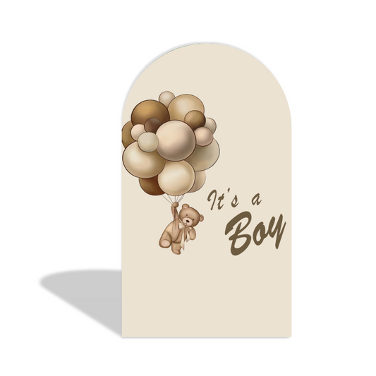 It's A Boy Teddy Bear Birthday Party Arch Backdrop Wall Cloth Cover