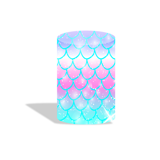 Under the sea mermaid birthday party decoration round circle backdrop cover plinth cylinder pedestal cover