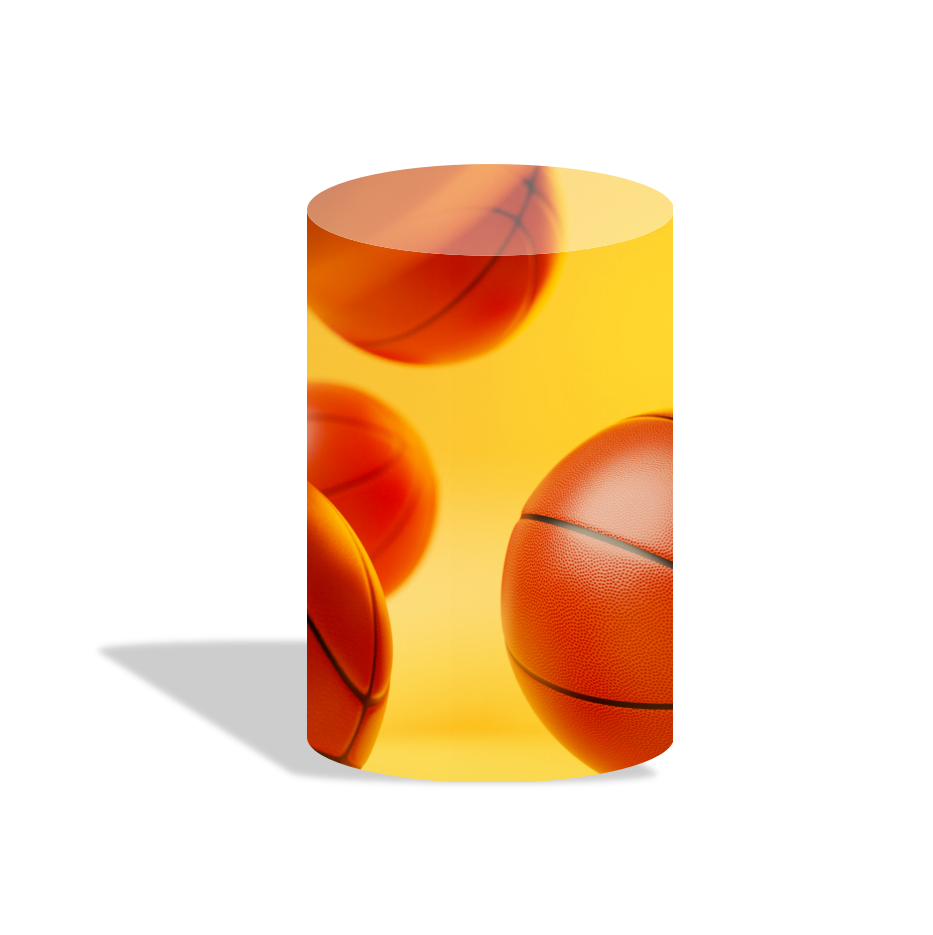 Basketball theme birthday party decoration round circle backdrop cover plinth cylinder pedestal cloth cover