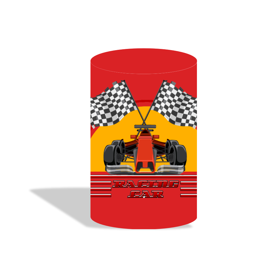 Racing car birthday party decoration round circle backdrop cover plinth cylinder pedestal cloth cover