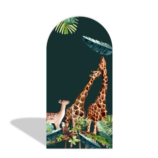 Safari Jungle Wild Theme Happy Birthday Party Arch Backdrop Wall Cloth Cover