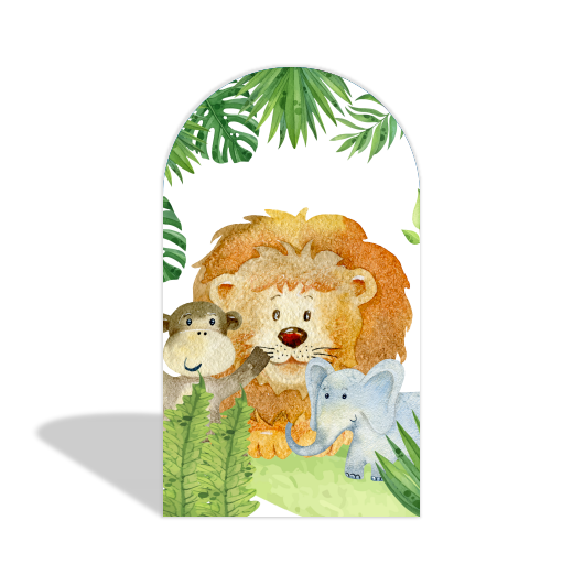 Safari Wild Jungle Birthday Baby Shower Party Arch Backdrop Wall Cloth Cover