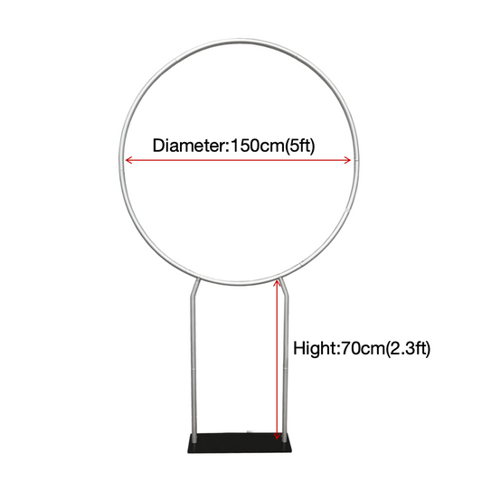 Soporte circular de aluminio de 1,5 m de alto para telón de fondo