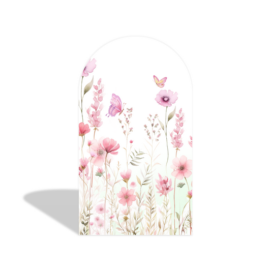 Flower Happy Birthday Party Arch Backdrop Wall Cloth Cover