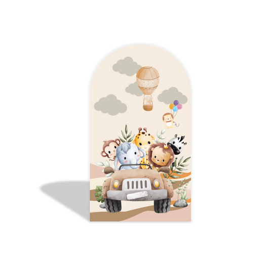 Safari animals arch Birthday Party Arch Backdrop Wall Cloth Cover