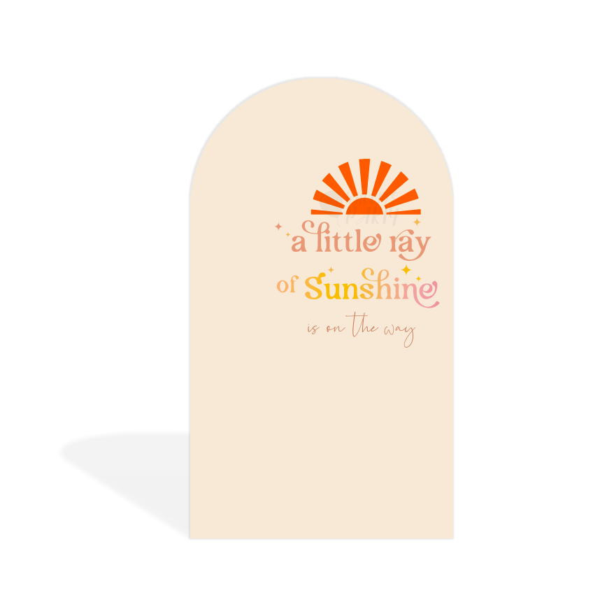 A Little Ray of Sunshine Is On The Way Birthday Party Arch Backdrop Wall Cloth Cover