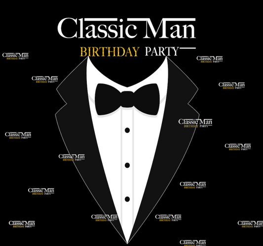 Classic Man Birthday Party Decoration Fabric Background Backdrop
