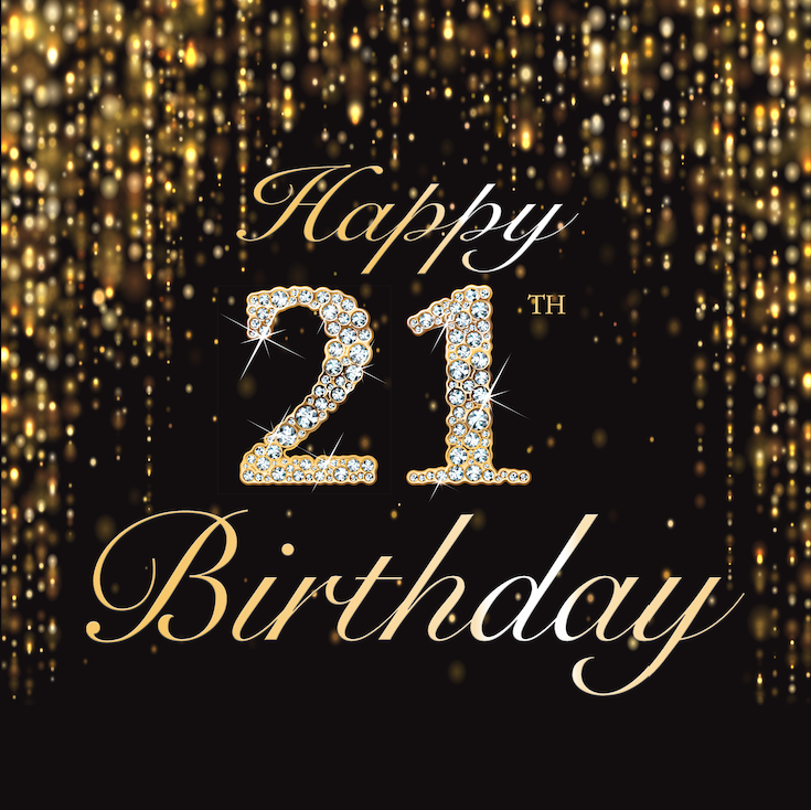 Happy 21th Birthday Party Decoration Fabric Background Backdrop