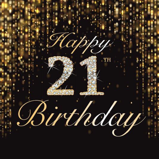 Happy 21th Birthday Party Decoration Fabric Background Backdrop