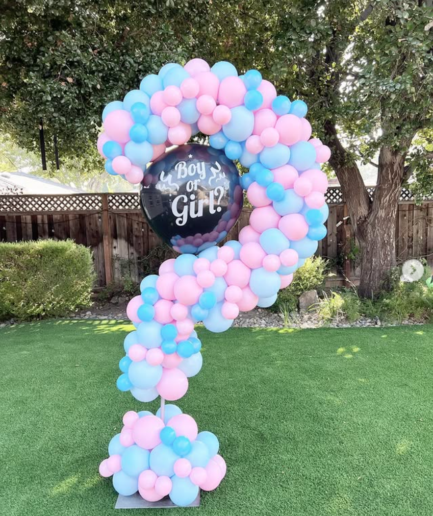 6ft H Aluminum Alloy Tube Sturdy Portable Balloon Flower Question Mark Stand For Gender Reveal