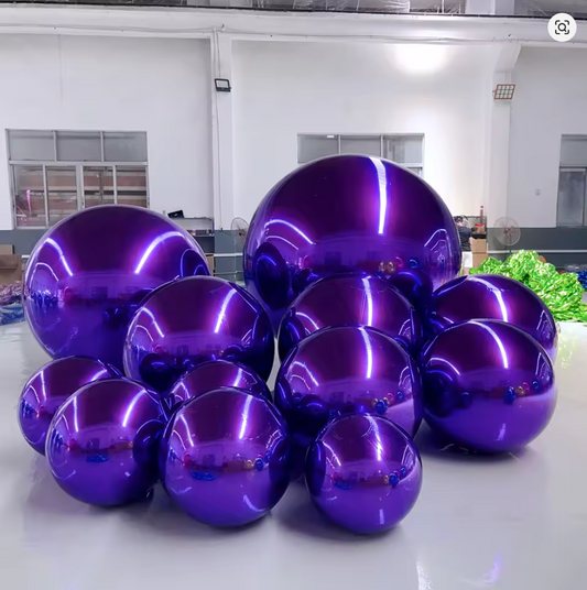 Purple Color Inflatable Mirror Ball Reusable Big Bubble Shiny Balloon Balls