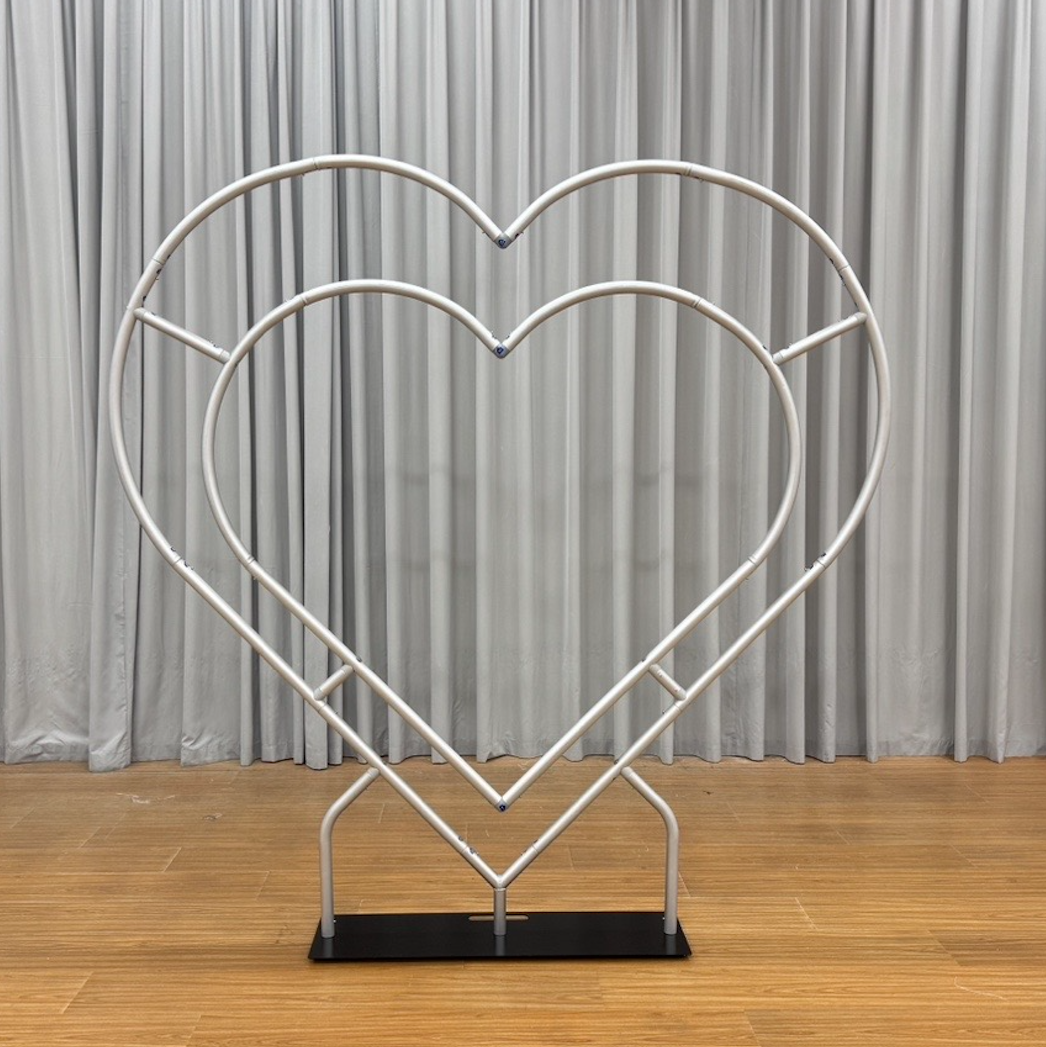 Double Layer Heart Shape Aluminum Arch Photo Booth Backdrop Wall Stand
