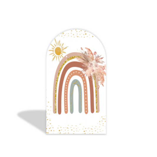 Boho Rainbow arch Birthday Party Arch Backdrop Wall Cloth Cover