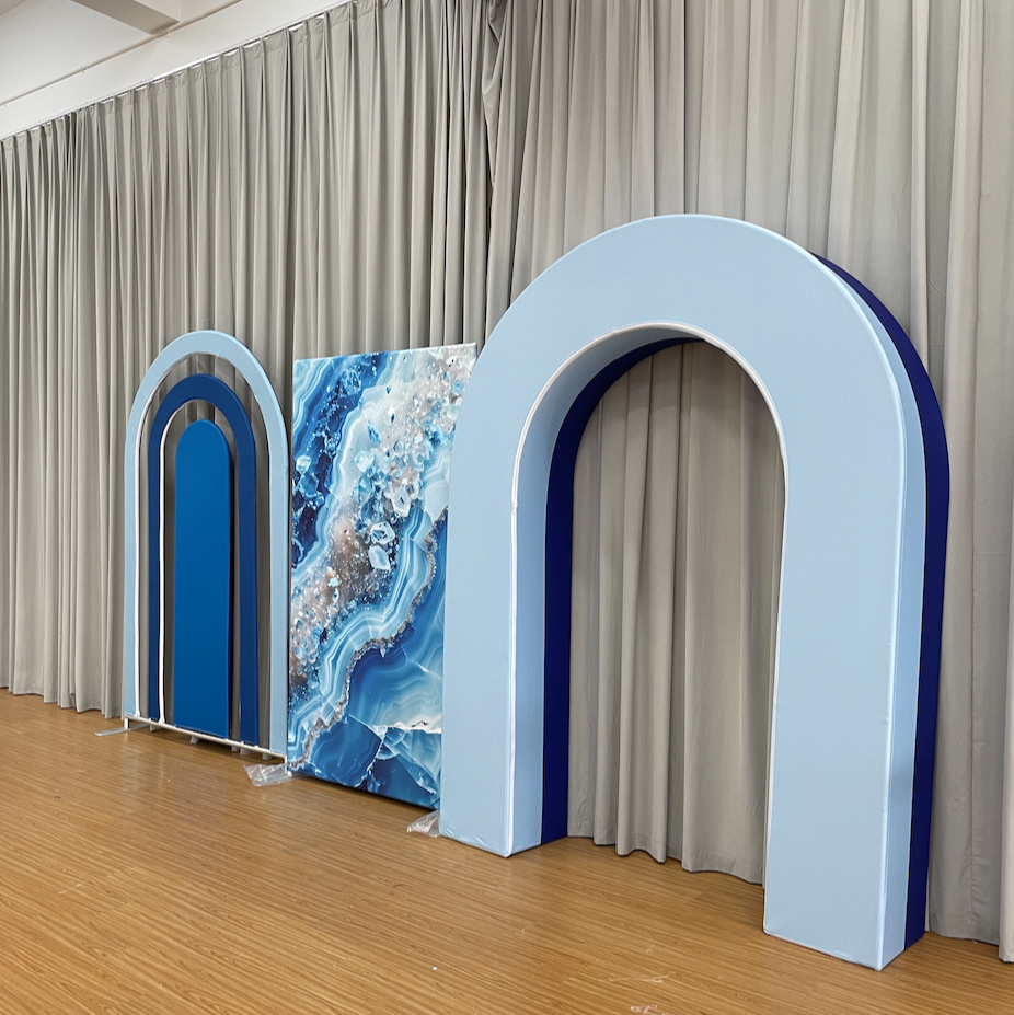 3D Backdrop Rainbow Backdrop Rectangular Backdrop Set 3PCS Stand with Covers Set