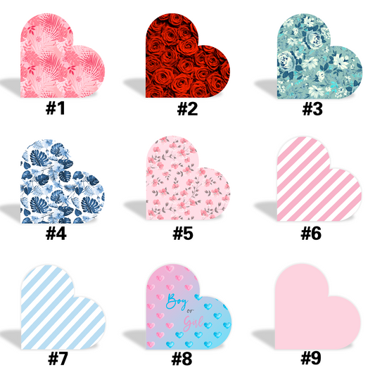 3D 8x8ft Double Layer Side Laying Heart for Party Decor Backdrop Stand