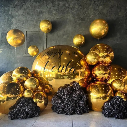 Golden Color Inflatable Mirror Ball Reusable Big Bubble Shiny Balloon Balls