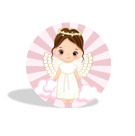 God Bless Cross Pink Girls Baptism party decoration round circle backdrop cover plinth cylinder pedestal cover