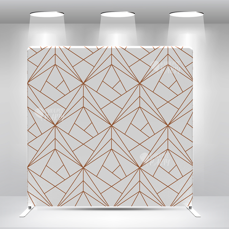 Geometry Polygonal Pillow Case Photo Booth Straight Backdrop Wall Cover With Stand For Birthday Wedding Baby Shower Party Event