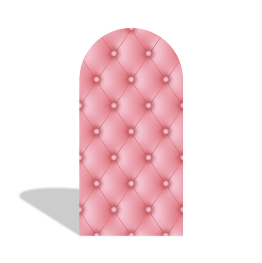 Pink Marble Upholstery Quilted Happy Birthday Party Arch Backdrop Wall Cloth Cover