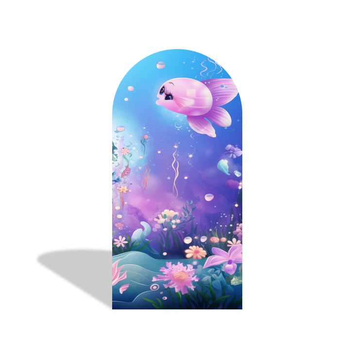 Mermaid Birthday Baby Shower Party Background Arch Backdrop Wall Cloth Cover