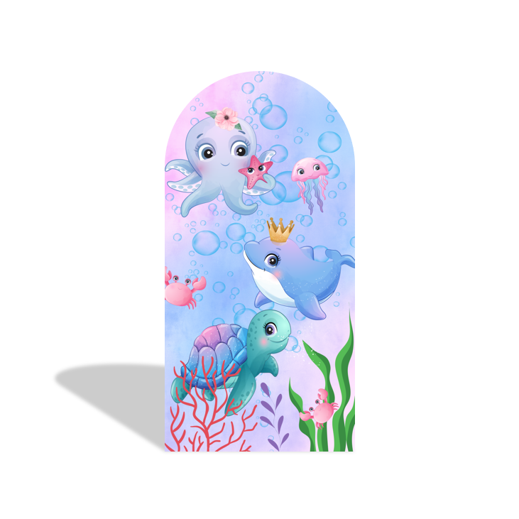 Mermaid Birthday Baby Shower Party Background Arch Backdrop Wall Cloth Cover