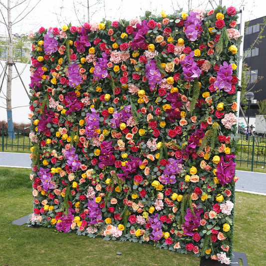 Cloth Curtain Silk Flower Wall For Birthday Wedding Backdrop Decoration Outdoor Event Party Decor Props
