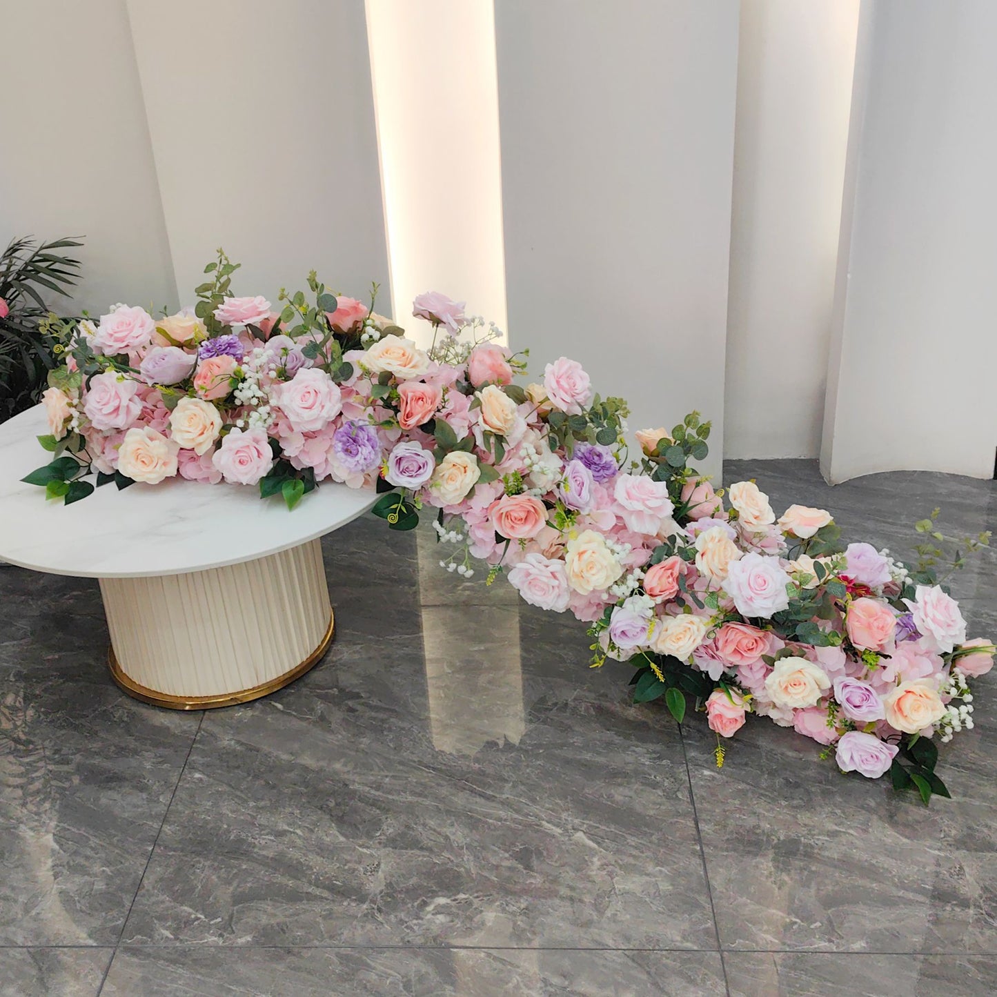 Floral Flower Runner,Rose Wedding Flower Arrangements,Aisle Runner,Wedding Reception Table Runner,Flower Centrepiece