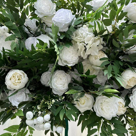 Handmade Artificial Cloth Curtain Silk Flower Wall Arch Wedding Backdrop Decoration Outdoor Event Party Decor Props