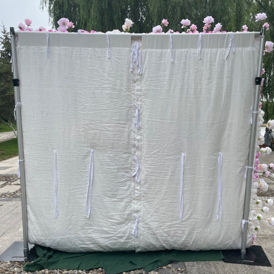 Handmade Artificial Cloth Curtain Silk Pink Flower Wall For Birthday Wedding Backdrop Decoration Outdoor Event Party Decor Props