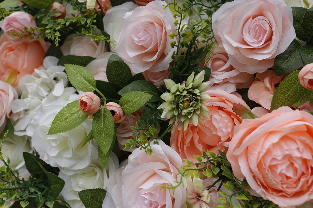 Handmade Artificial Cloth Curtain Silk Flower Wall Wedding Backdrop Decoration Outdoor Event Party Decor Props