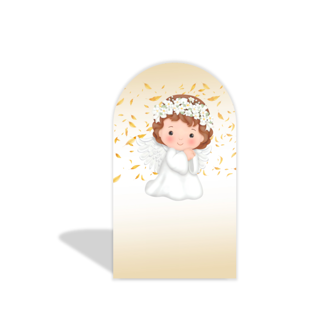 Fondo arqueado con temática de ángel sagrado | Decoración para fiesta de bautizo o primera comunión