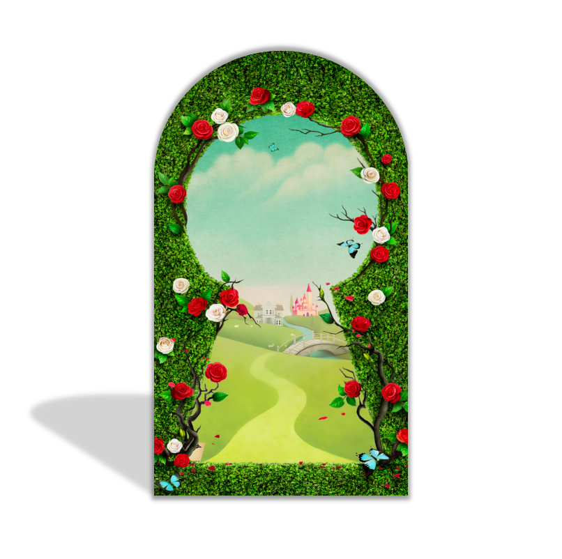 The In Wonderland Fairytale Tea Birthday Party Arch Backdrop Wall Cloth Cover