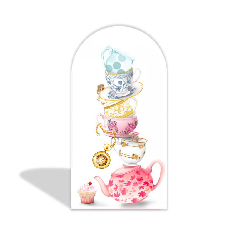 The In Wonderland Fairytale Tea Birthday Party Arch Backdrop Wall Cloth Cover