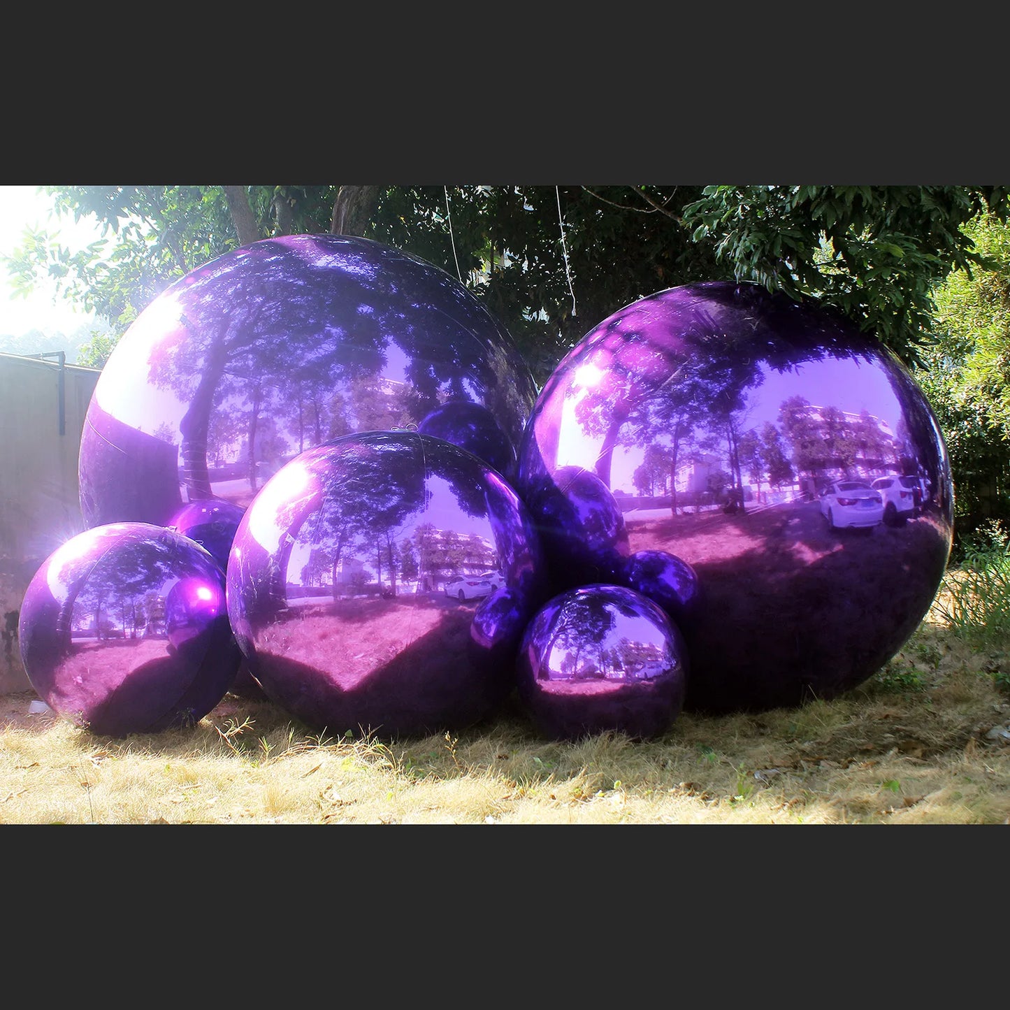Purple Color Inflatable Mirror Ball Reusable Big Bubble Shiny Balloon Balls