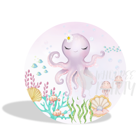 Mermaid Octopus backdrop Decoration Round Circle Backdrop Cover Plinth Cylinder Pedestal Cover