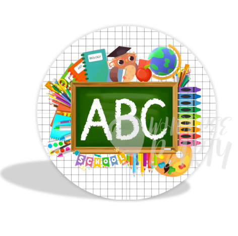 School ABC Them Decoration Round Circle Backdrop Cover Plinth Cylinder Pedestal Cover