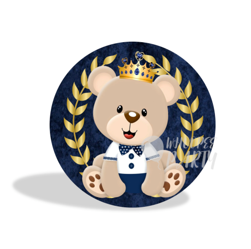 The Royal Blue Teddy Bear Decoration Round Circle Backdrop Cover Plinth Cylinder Pedestal Cover