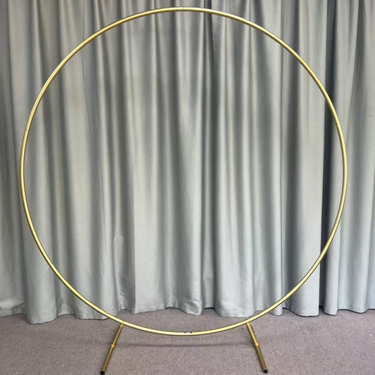 Arco de globos redondo de aleación de aluminio dorado de 6,6 pies con forma de círculo para decoración de bodas, cumpleaños, baby showers y fiestas.