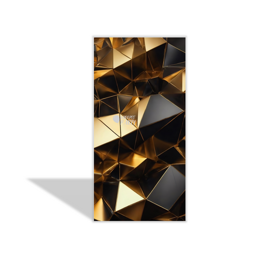 Abstract Geometric Black Gold Birthday Party Rectangular Backdrop Wall Cloth Cover