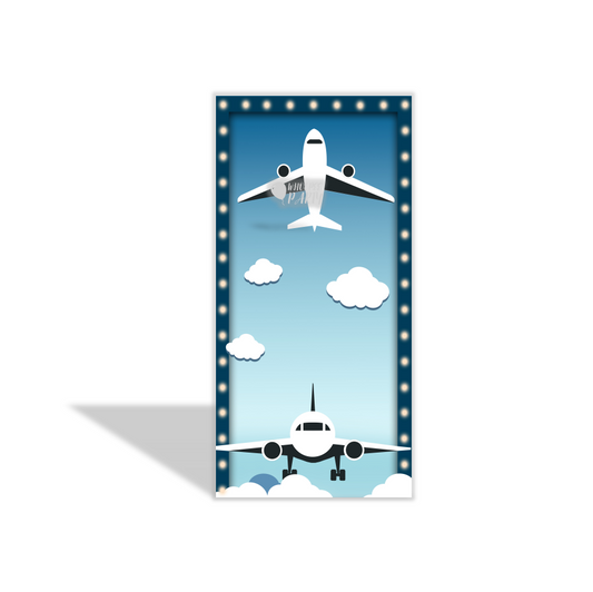 Airplane Soccer Birthday Party Rectangular Backdrop Wall Cloth Cover