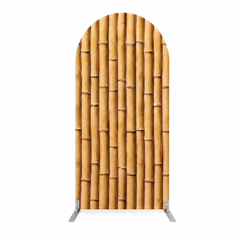 Arch backdrop with bamboo stalk design