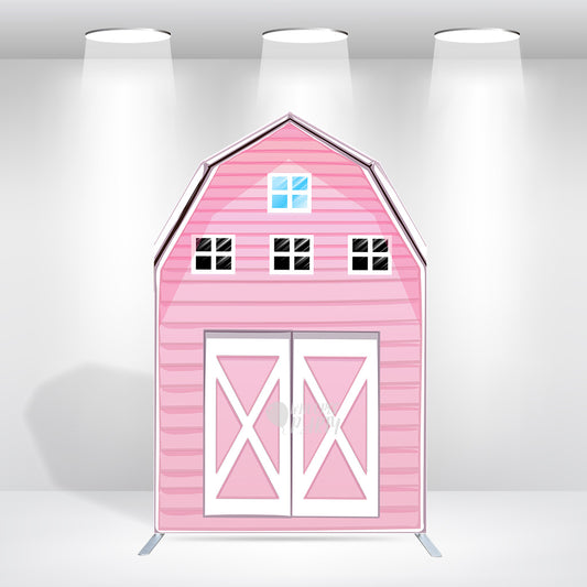 5.25x8.14ft Farm Theme Birthday Baby Shower Party Decoration Barn Arch Backdrop Wall Stand