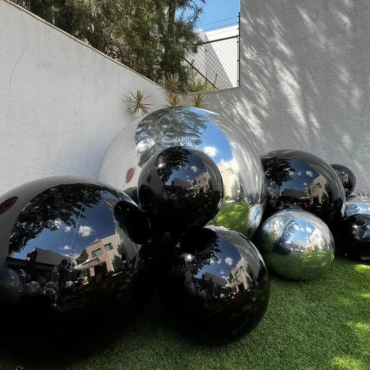Black Color Inflatable Mirror Ball Reusable Big Bubble Shiny Balloon Balls